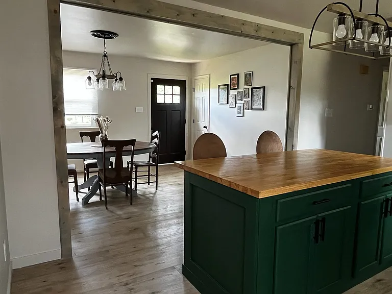 View from kitchen into dining room