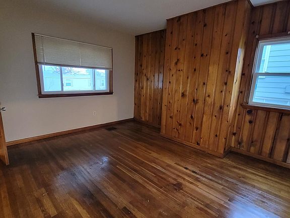 Living room with wood accent wall