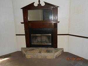 fireplace in den