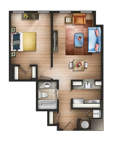 Floor plan 1 Bedroom - 1D