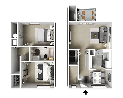 Floor plan 2 X 1