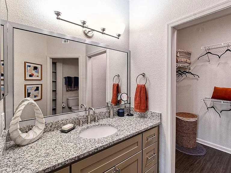 Elegant Bathroom Retreat with Walk-In Closet