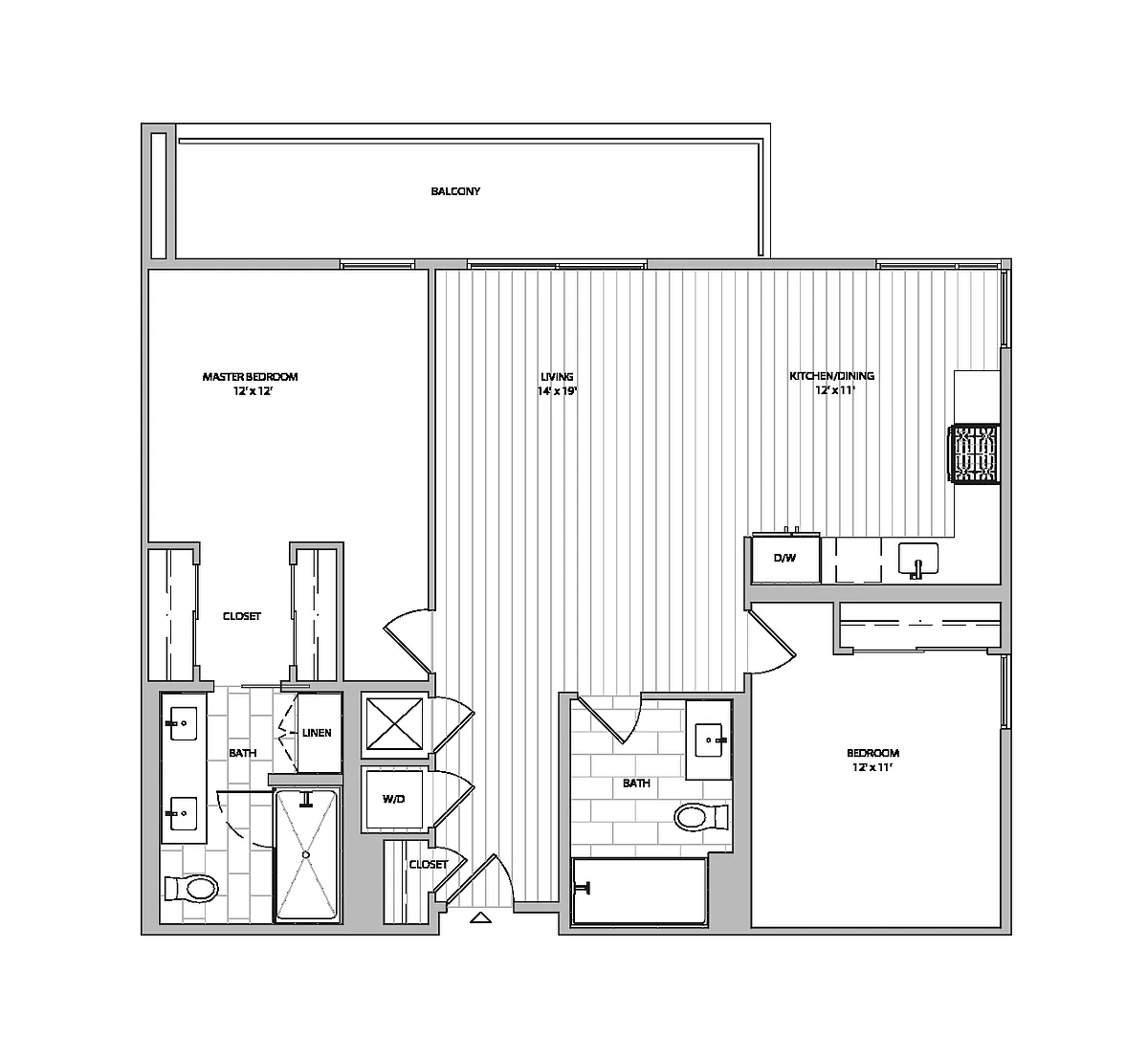 Floor plan Two-Bedroom - D2