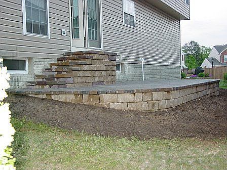 Side view of patio upper level