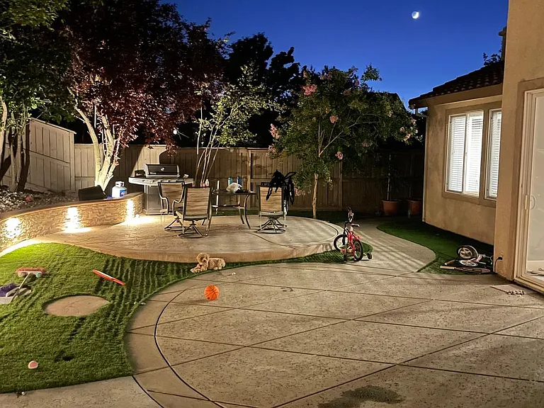Backyard in the night
