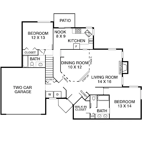 Floor plan Maple Townhome Premier 2BD W Den