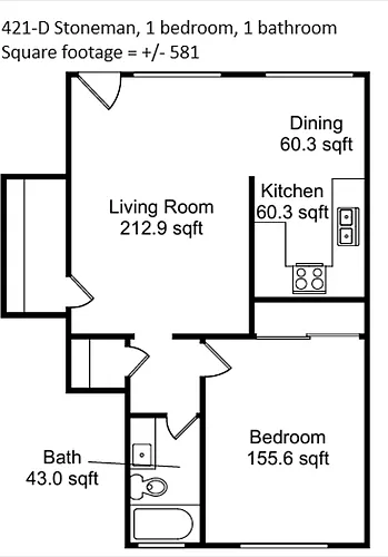 Floor plan 1 Bedroom