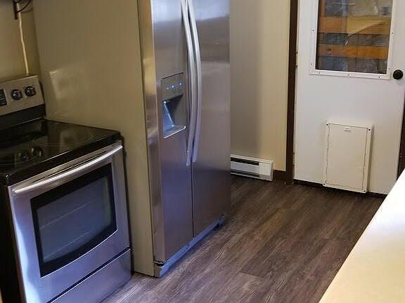 Kitchen with doggy door