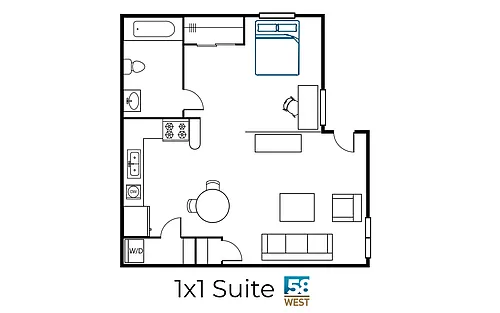 Floor plan 1 Bed Suite
