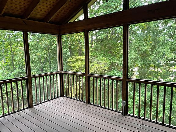 Surrounded by trees.