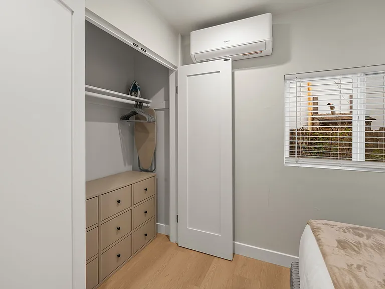 The room has a mini split to sleep comfortably, either cool or cozy.