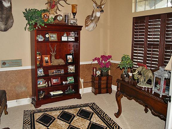 STUDY WITH FRENCH DOORS & WAINSCOAT MOULDING