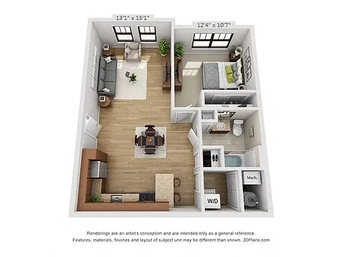 Floor plan Brownstone One Bedroom