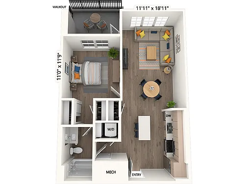 Floor plan AM15 Scheme 3 Walkout