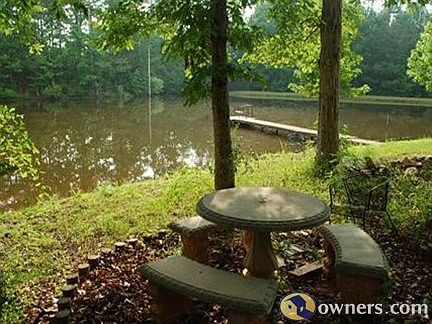 view from house pond and picnic table