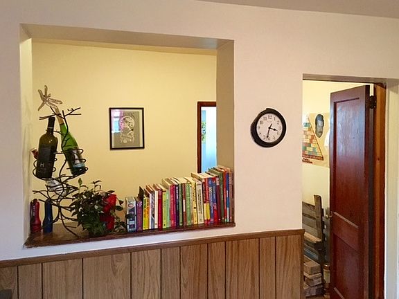View from dining room into kitchen