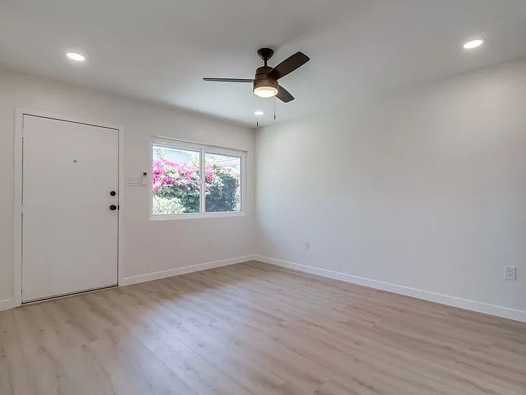 Large open living room, with a closet for extra storage