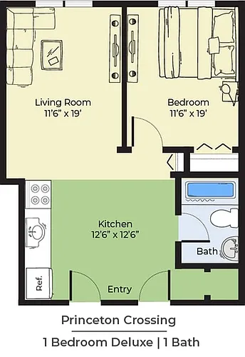 Floor plan One BR Deluxe