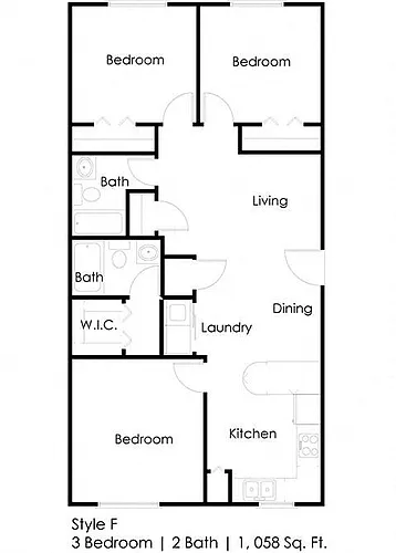 Floor plan Three Bedroom - F
