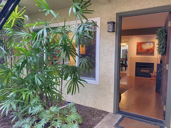 Palm trees accent front entry area