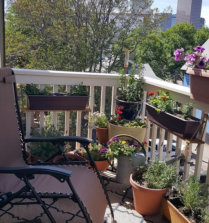 Large balcony with downtown views