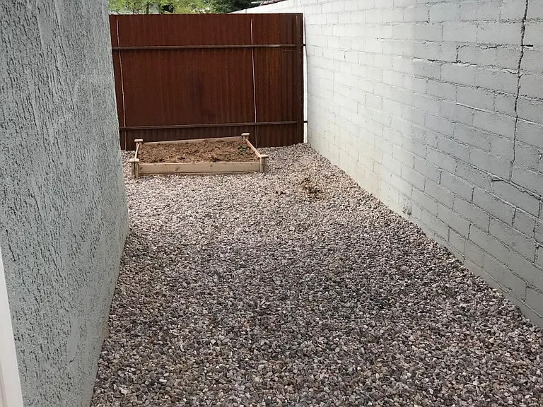 fenced backyard