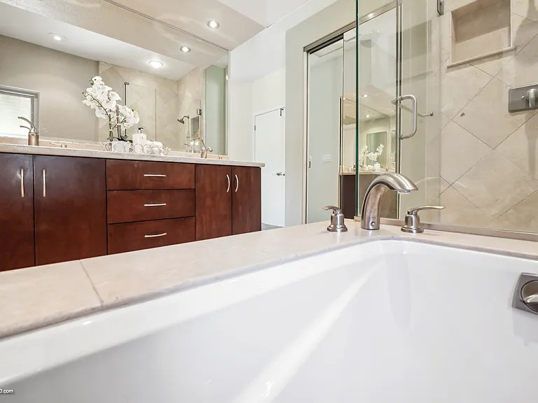 Full tub and shower
