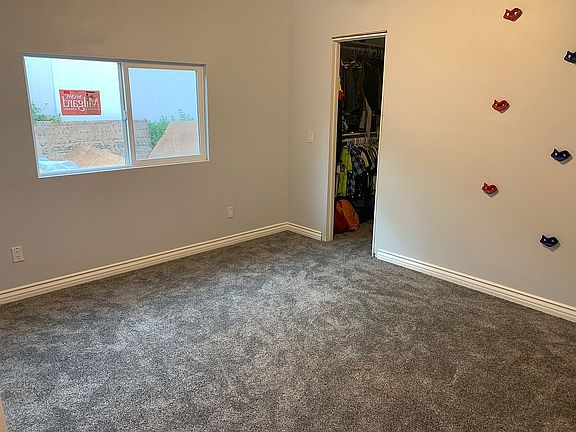 Rock wall and walk-in closet