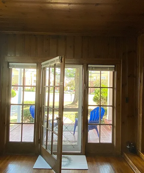 Porch view from den.