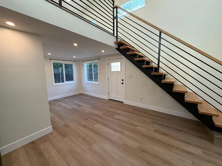 view from kitchen toward front door
