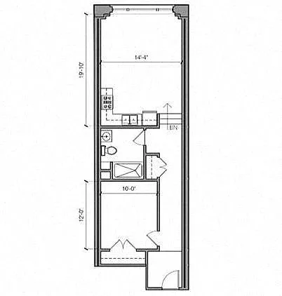 Floor plan TORI - 1 Bed 1 Bath 6-S