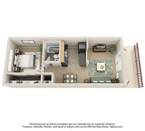 Floor plan One Bedroom One Bath