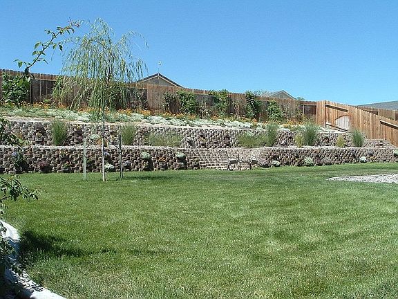 Retaining wall in back yard