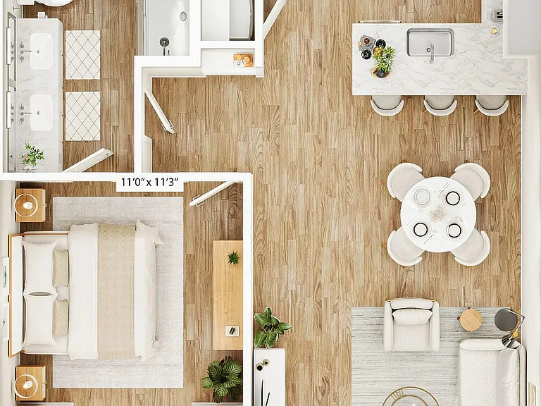 Explore this contemporary apartment design offering stylish living with a functional layout. Explore this contemporary apartment design offering stylish living with a functional layout.