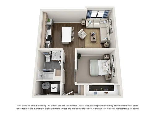 Floor plan 1BD, 1BTH A7