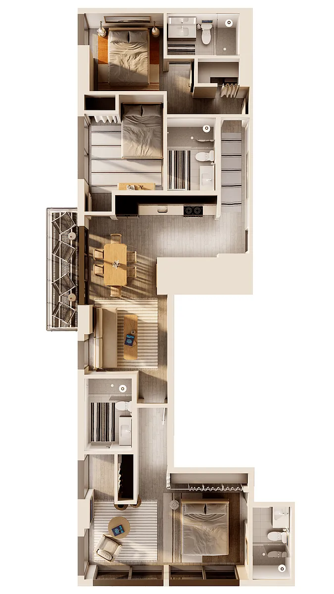Floor plan Pismo Beach 3BR + Den