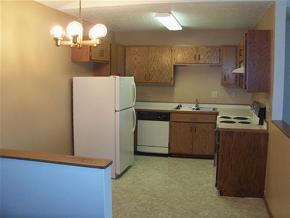 Kitchen in a two bed two bath