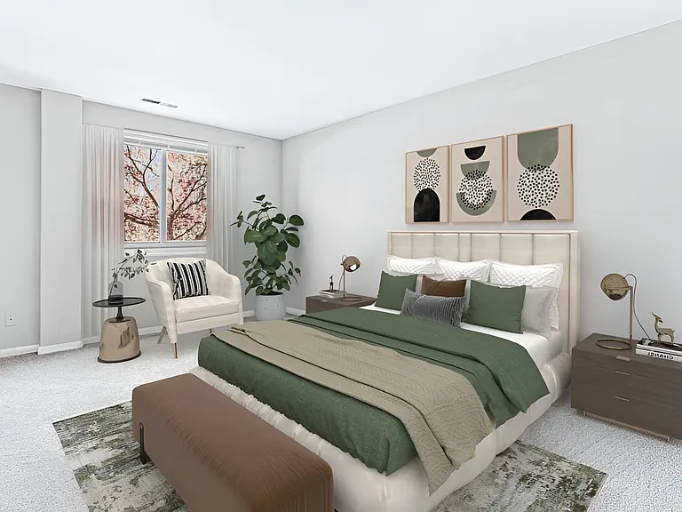 Large Master Bedroom with lots of natural light and closet space