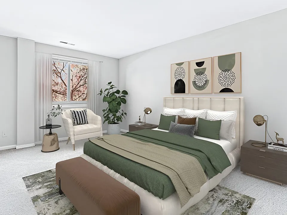 Large Master Bedroom with lots of natural light and closet space