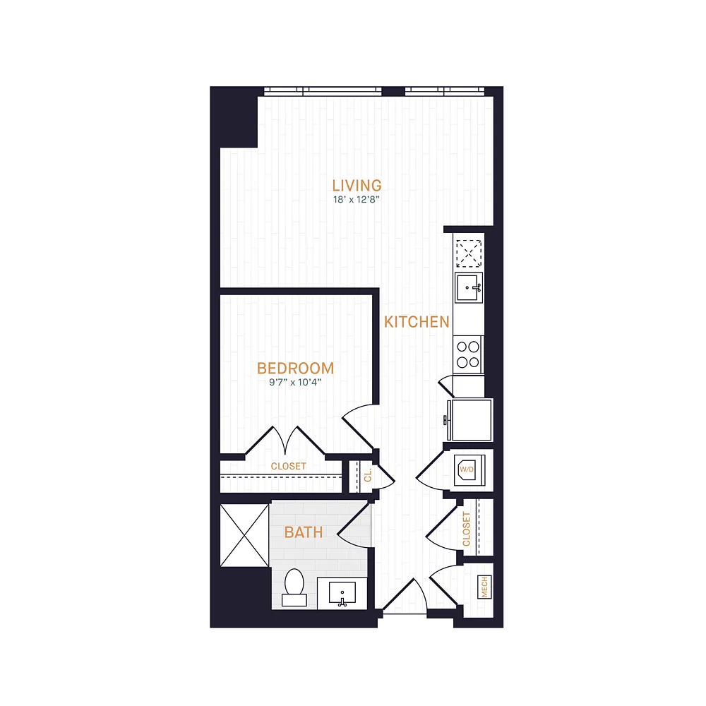 Floor plan J1 | 1 Bed | 1 Bath