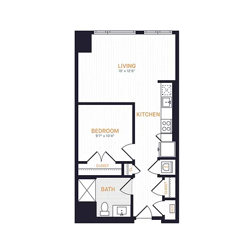 Floor plan J1 | 1 Bed | 1 Bath