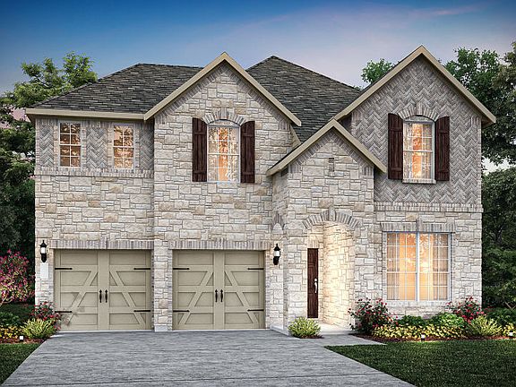 The San Marcos, a two-story home with 2-car garage, shown as Home Exterior D