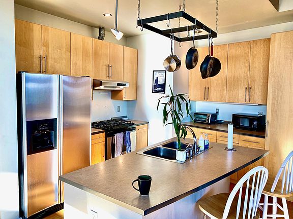 Center island in kitchen