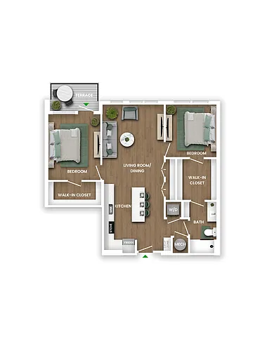 Floor plan B1BW WDU 80%