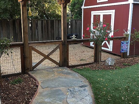flagstone path to garden 