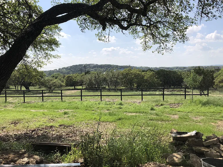 View of the horse turnout and the hills beyond