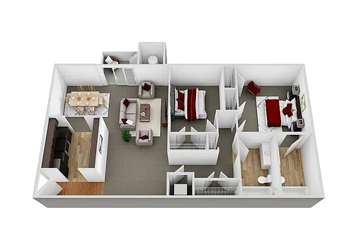 Floor plan 2 Bedroom 2 Bath