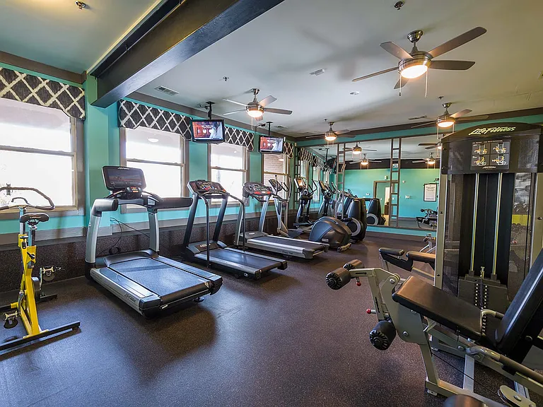 Enjoy the 24-hour fitness center for anytime convenience