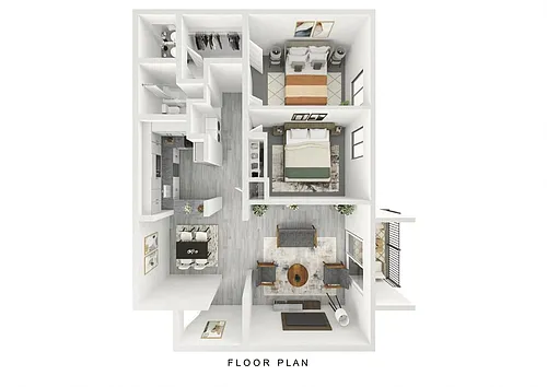 Floor plan 2 Bedroom 1.5 Bathroom 1160 Sq Ft