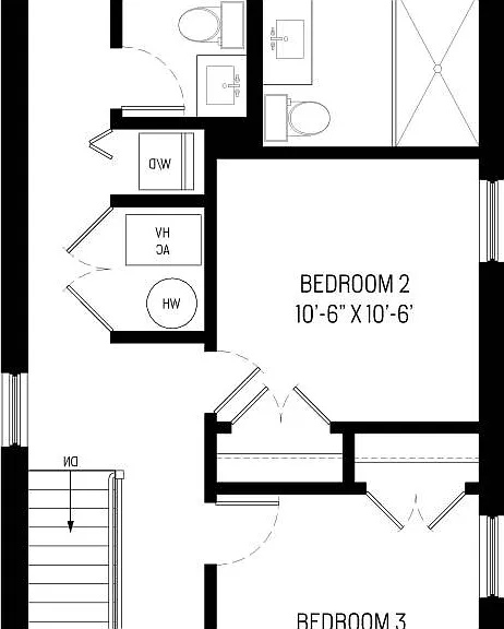 Unit 3 Floor Plan: Laid out 3-bed, 2-bath unit spanning a deep lot. Features an 18x16 open living/dining area, 11x8'6" kitchen, main bedroom with ensuite and private 13x9'3" deck, plus two additional bedrooms